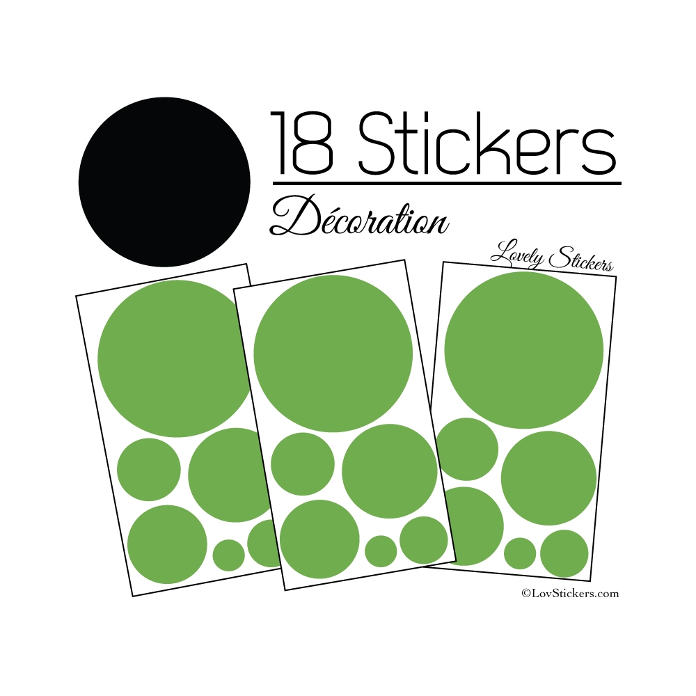 Stickers 18 Ronds Mixte - Decoration Intérieur