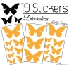 19 Stickers Papillons 10cm à 4cm - Serie décoration Papillons Modèle 2