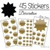 45 Soleils Etoiles Mixte - Autocollant decoration etoiles 10 branches