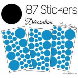 87 Stickers Ronds - Autocollant deco Ronds Pleins