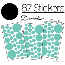 87 Stickers Ronds - Autocollant deco Ronds Pleins