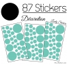 87 Stickers Ronds - Autocollant deco Ronds Pleins