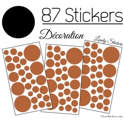 87 Stickers Ronds - Autocollant deco Ronds Pleins