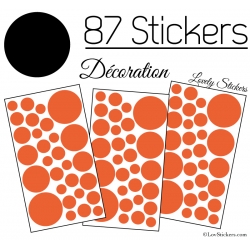 87 Stickers Ronds - Autocollant deco Ronds Pleins