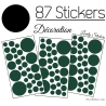 87 Stickers Ronds - Autocollant deco Ronds Pleins