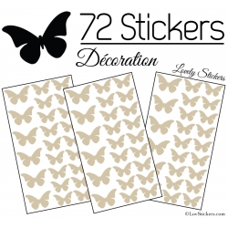 72 Stickers Papillons 4 et 3CM - Autocollant decoration Papillon Modèle No2