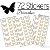 72 Stickers Papillons 4 et 3CM - Autocollant decoration Papillon Modèle No2