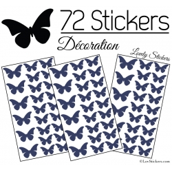 72 Stickers Papillons 4 et 3CM - Autocollant decoration Papillon Modèle No2