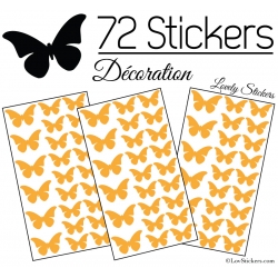 72 Stickers Papillons 4 et 3CM - Autocollant decoration Papillon Modèle No2