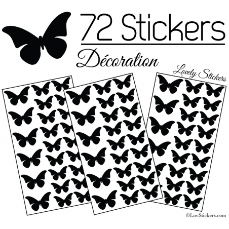 72 Stickers Papillons 4 et 3CM - Autocollant decoration Papillon Modèle No2 72 Stickers Papillons 4 et 3CM - Autocollant decoration Papillon Modèle No2