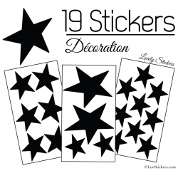 19 Stickers Etoiles Mixte - Autocollant Décoration appartement