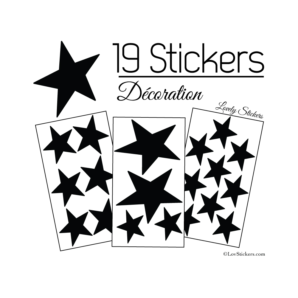 19 Stickers Etoiles Mixte - Autocollant Décoration appartement 19 Stickers Etoiles Mixte - Autocollant Décoration appartement