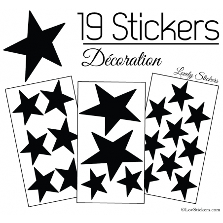 19 Stickers Etoiles Mixte - Autocollant Décoration appartement 19 Stickers Etoiles Mixte - Autocollant Décoration appartement