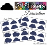 24 Stickers Nuage Mixte - Autocollant Décoration Intérieur