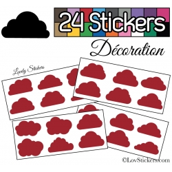 24 Stickers Nuage Mixte - Autocollant Décoration Intérieur