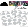 24 Stickers Nuage Mixte - Autocollant Décoration Intérieur