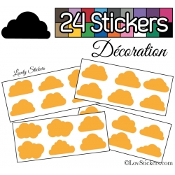 24 Stickers Nuage Mixte - Autocollant Décoration Intérieur