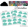 24 Stickers Nuage Mixte - Autocollant Décoration Intérieur