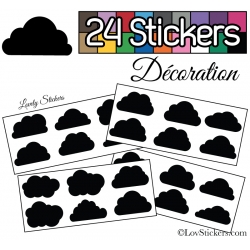 24 Stickers Nuage Mixte - Autocollant Décoration Intérieur