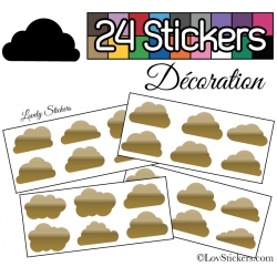 24 Stickers Nuage Mixte - Autocollant Décoration Intérieur