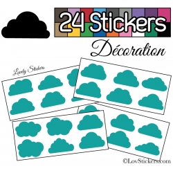 24 Stickers Nuage Mixte - Autocollant Décoration Intérieur