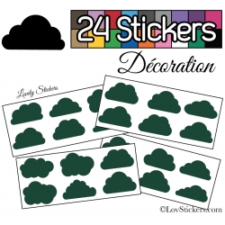 24 Stickers Nuage Mixte - Autocollant Décoration Intérieur