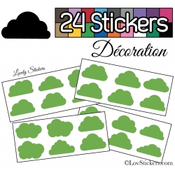 24 Stickers Nuage Mixte - Autocollant Décoration Intérieur