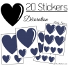 20 Stickers Coeurs   - Autocollant décoration