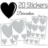 20 Stickers Coeurs   - Autocollant décoration