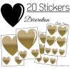 20 Stickers Coeurs   - Autocollant décoration