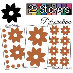 23 Stickers Fleur Mixte - Autocollant Décoration Intérieur