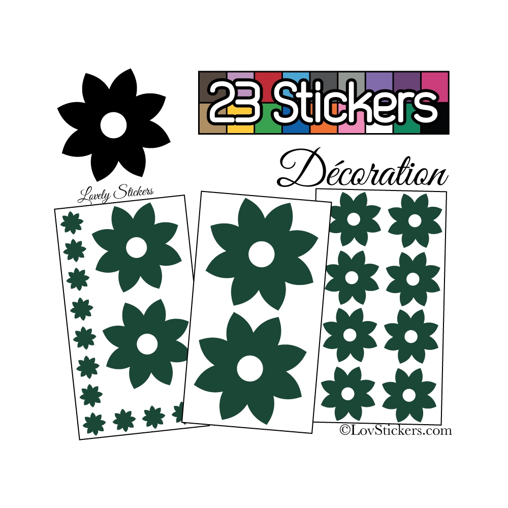 23 Stickers Fleur Mixte - Autocollant Décoration Intérieur