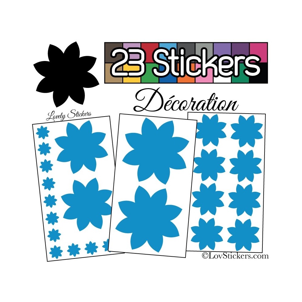 23 Stickers Fleur Mixte - Autocollant Décoration Intérieur