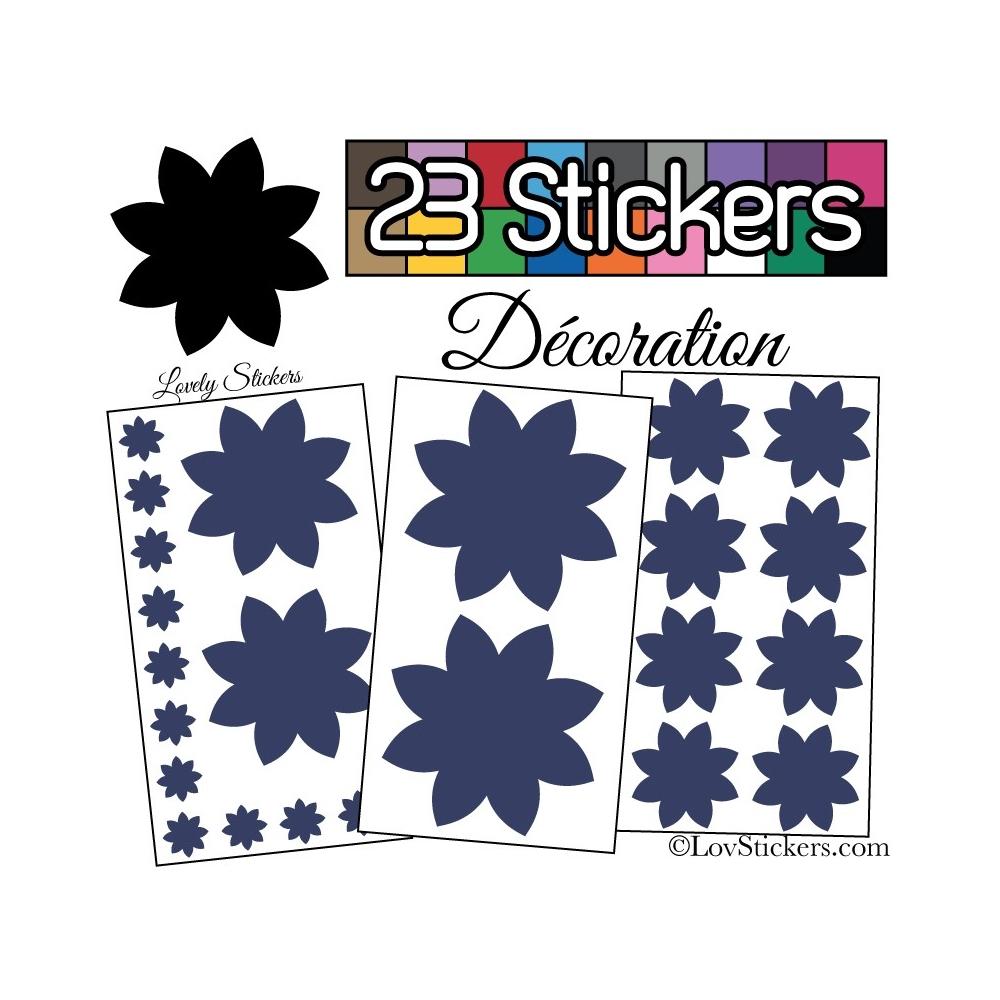 23 Stickers Fleur Mixte - Autocollant Décoration Intérieur