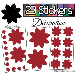 23 Stickers Fleur Mixte - Autocollant Décoration Intérieur