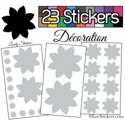 23 Stickers Fleur Mixte - Autocollant Décoration Intérieur