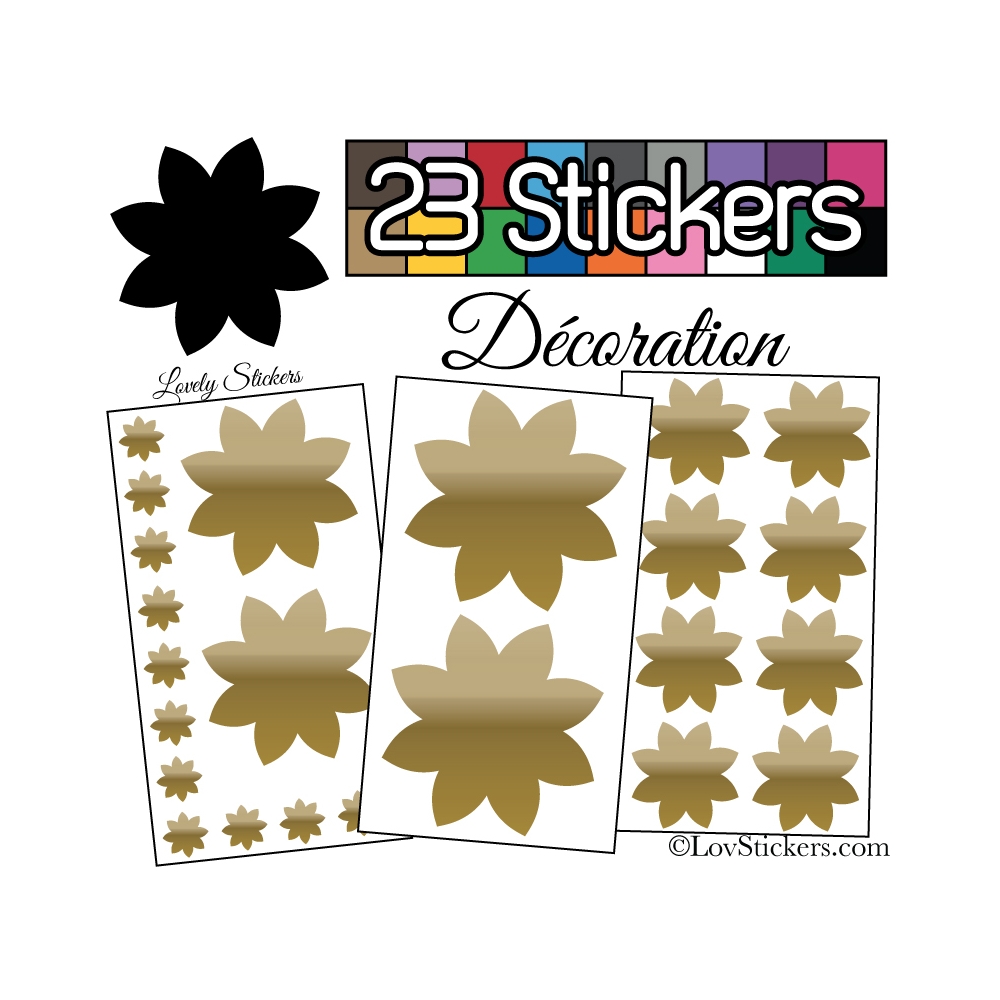 23 Stickers Fleur Mixte - Autocollant Décoration Intérieur