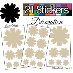 21 Stickers Fleur Mixte - Autocollant Décoration Intérieur