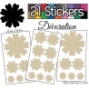 21 Stickers Fleur Mixte - Autocollant Décoration Intérieur