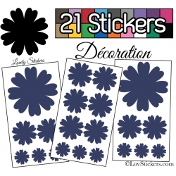21 Stickers Fleur Mixte - Autocollant Décoration Intérieur