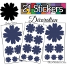 21 Stickers Fleur Mixte - Autocollant Décoration Intérieur