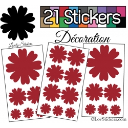 21 Stickers Fleur Mixte - Autocollant Décoration Intérieur