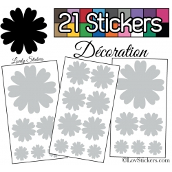 21 Stickers Fleur Mixte - Autocollant Décoration Intérieur