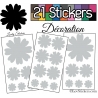 21 Stickers Fleur Mixte - Autocollant Décoration Intérieur