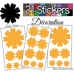 21 Stickers Fleur Mixte - Autocollant Décoration Intérieur