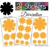 21 Stickers Fleur Mixte - Autocollant Décoration Intérieur