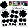 21 Stickers Fleur Mixte - Autocollant Décoration Intérieur