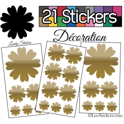 21 Stickers Fleur Mixte - Autocollant Décoration Intérieur