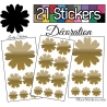 21 Stickers Fleur Mixte - Autocollant Décoration Intérieur