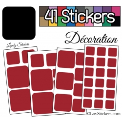 41 Stickers Carrés Mixte - Autocollant Décoration Intérieur